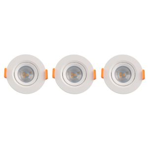 Kit Spot LED de Embutir 3W 6500K Redondo Bivolt 3 Peças Luz Branca Vitralux