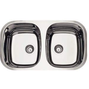 Cuba para Cozinha de Embutir Inox Dupla 77x45cm Prime Brilho Com Válvula Tramontina