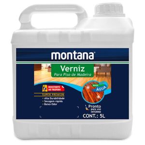 Verniz Piso Água 5L Transparente Acetinado Montana