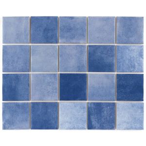 Piso Cerâmico Noronha Mesh Safira Bold Brilhante 7,5x7,5 Eliane