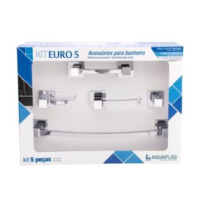 Kit de Acessórios para Banheiro Stamplas Euro 5 Peças Cromado