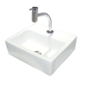 Kit Cuba para Banheiro de Apoio com Torneira 31cm Atenas Branca Addra