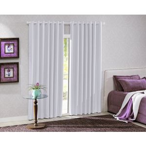 Cortina Bella Janela 2,6x1,7m Corta Luz Liso Branca
