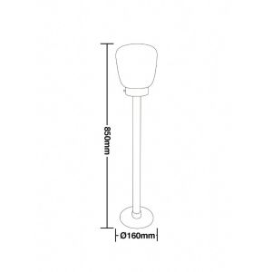 Poste Balizador Thor Rigato Redondo 1 Lâmpada 85cm Branco Taschibra
