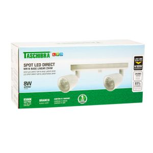 Trilho 2 Lâmpadas LED 8W Direct Linear 6500K Luz Branca Taschibra
