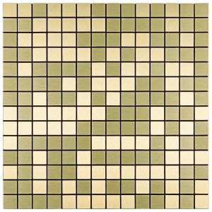 Pastilha Autoadesiva de Alumínio Dourado 30,5x30,5 Glass Mosaic