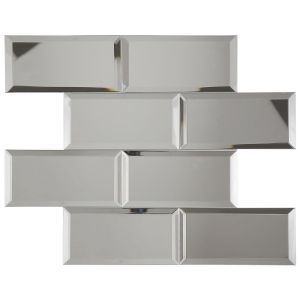 Pastilha Mirror Brick Silver Telado 37,6x30,5 Glass Mosaic
