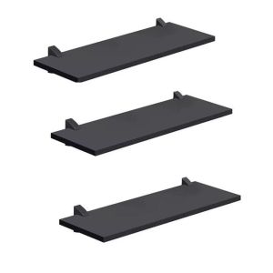 Kit Prateleira Prat-K Concept com Suporte 60x20cm Preta 3 Peças