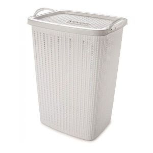 Cesto Tipo Trama 40L Cor Branco Plasútil