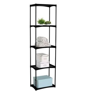 Estante King Multiuso 5 Andares 181x31x49 Preta Diagonal
