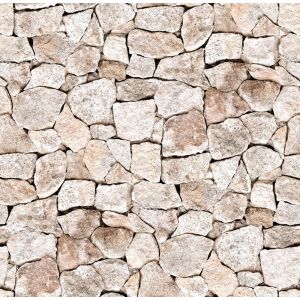 Papel de Parede Pedras Marrom e Branco 52x950 m
