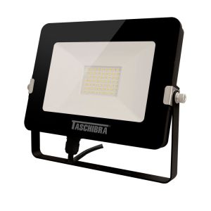 Refletor LED TR Led Slim Luz Amarela 30W 3000k Preto Bivolt Taschibra