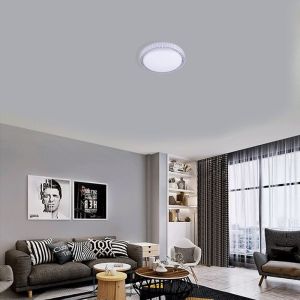 Painel LED Sobrepor Diamond 12W 3000K 21cm Redondo Bivolt Luz Amarela Vitralux
