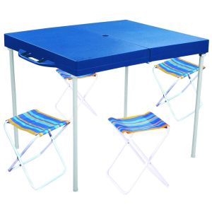 Mesa Dobrável Mor Prática com Banquetas
