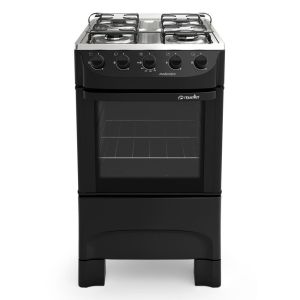 Fogão Piso Moderatto 4 Bocas Preto Fosco Mueller