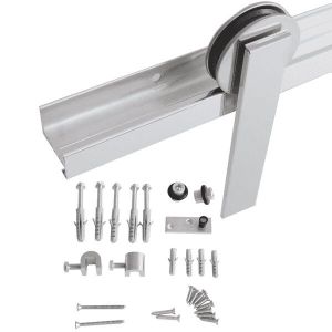 Kit Porta de Correr Geris Eco Inox Polido 2m