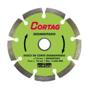 Disco Diamantado Segmentado Cortag 110mm