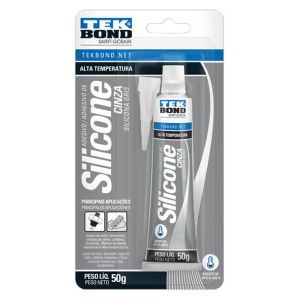 Silicone Acético Alta Tempetura 50g Cinza Tekbond