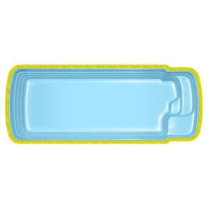 Piscina de Fibra Retangular Fapac Maresias 13700L 6x2,8m Azul