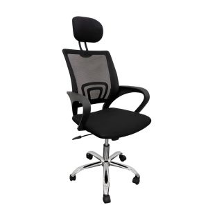 Cadeira Mesh Comfort com Rodizios Preto Diagonal