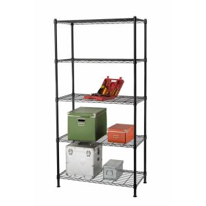 Estante Supreme 90x35x180cm Preto Casa&Ideia