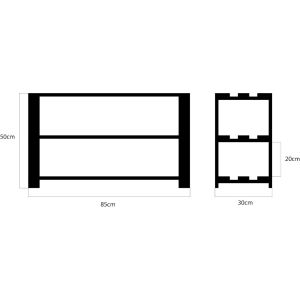 Sapateira Cubo Marcenaria Pinus 3 Andares 50x85x30cm