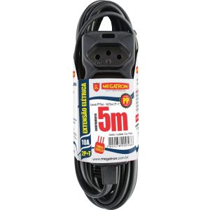Extensão Megatron 3x0,75mm 5m PP
