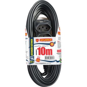 Extensão Megatron 3x0,75mm 10m PP
