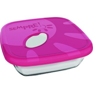 Assadeira Vidro Quadrada com Tampa 730ml Nadir