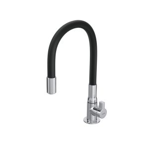 Torneira de Mesa para Cozinha Hydramotion Preto e Cromado 1/4 de Volta Hydra