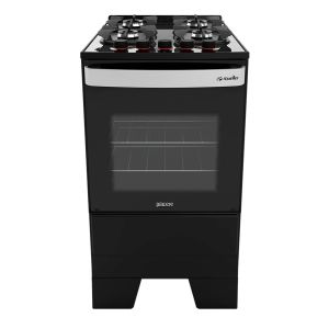 Fogão Piso Piacere Vetro 4 Bocas Fosco Preto Mueller