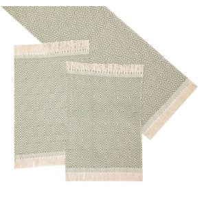 Passadeira Artesanal Teares 50x140cm Diamante Verde Oliva