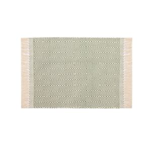Tapete Diamante 50x70cm Verde Oliva Artesanal Teares
