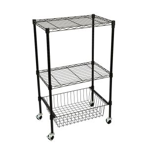 Carrinho Multiuso Supreme 80x35x55cm Preto Casa&Ideia
