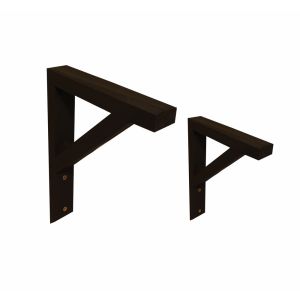 Suporte para Prateleira Madeira Pinus Cubo Marcenaria Mão Francesa Preto 2 Peças