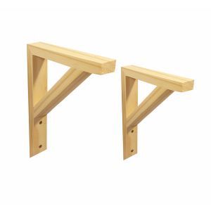 Suporte para Prateleira Madeira Pinus Cubo Marcenaria Mão Francesa Natural 2 Peças