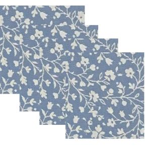 Kit Guardanapos Tricoline Estampado Azul 4 Peças Casa&Ideia