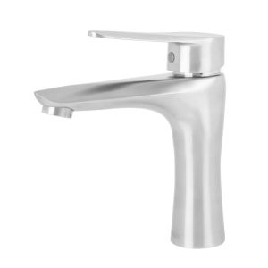 Torneira Misturador Monocomando para Banheiro de Mesa Bica Baixa 1/2" Rio Aço Escovado Addra