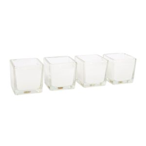 Kit com 4 Velas de Vidro Quadrado 5x5 Diagonal