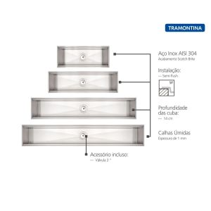 Calha Úmida Tramontina Inox Escovado