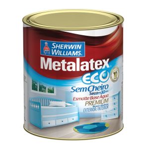 Tinta Esmalte Sherwin Williams Metalatex Eco 900ml Preto Acetinado