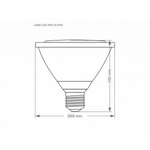 Lâmpada LED IP 65 Taschibra PAR 30 11W E27 Luz Verde