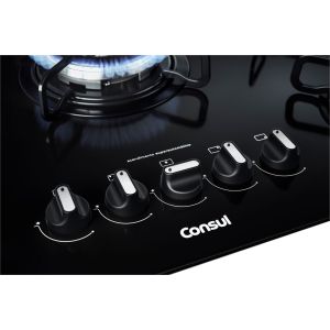 Cooktop a Gás CDD75AE 5 Bocas Preto Consul