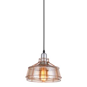 Pendente Taschibra 1 Lâmpada Aro 260 E27 Ambar