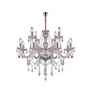 Lustre Taschibra Glam 12 Lâmpadas E14 Conhaque