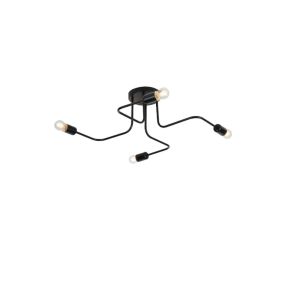 Plafon 4 Lâmpadas Taschibra Cronos E27 Preto