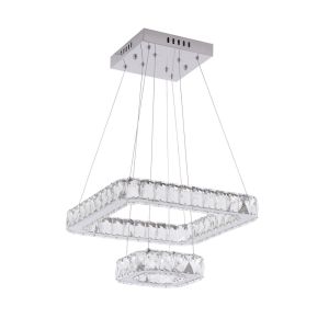 Pendente Bronzearte Tokio Cristal 38220 38W 3000K Cromado