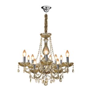 Lustre Bronzearte Clássico 12 Lâmpadas E14 Ambar