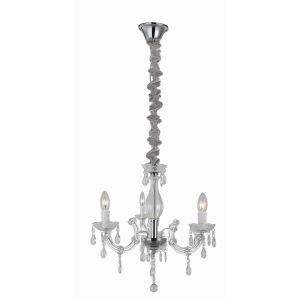 Lustre Bronzearte Clássico 3 Lâmpadas E14 Transparente 34698