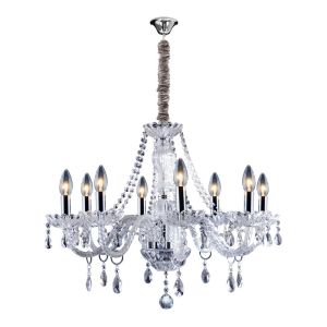 Lustre Bronzearte Clássico 8 Lâmpadas E14 Transparente 30777